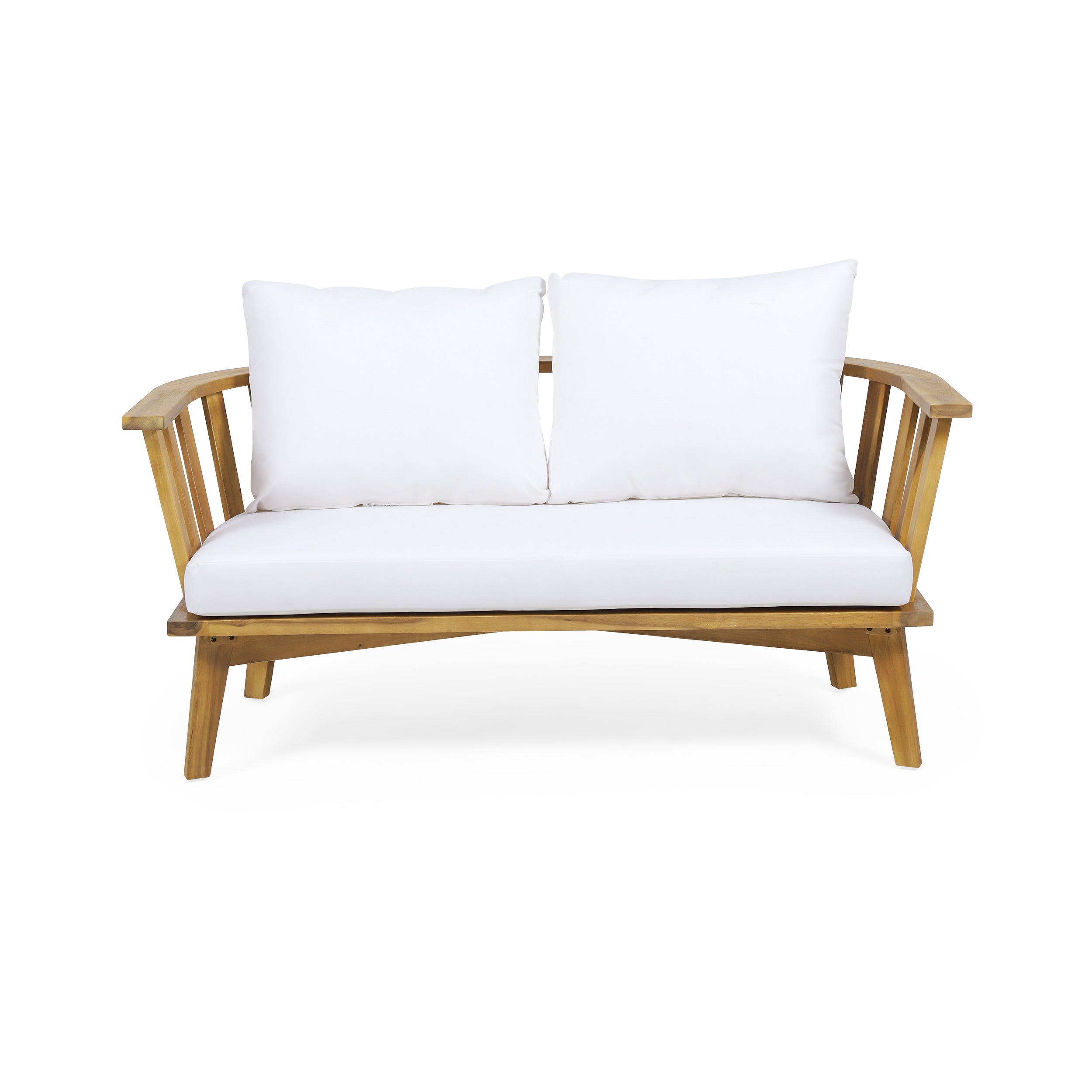 4-Pieces Acacia Wood Patio Furniture Set with Cushions