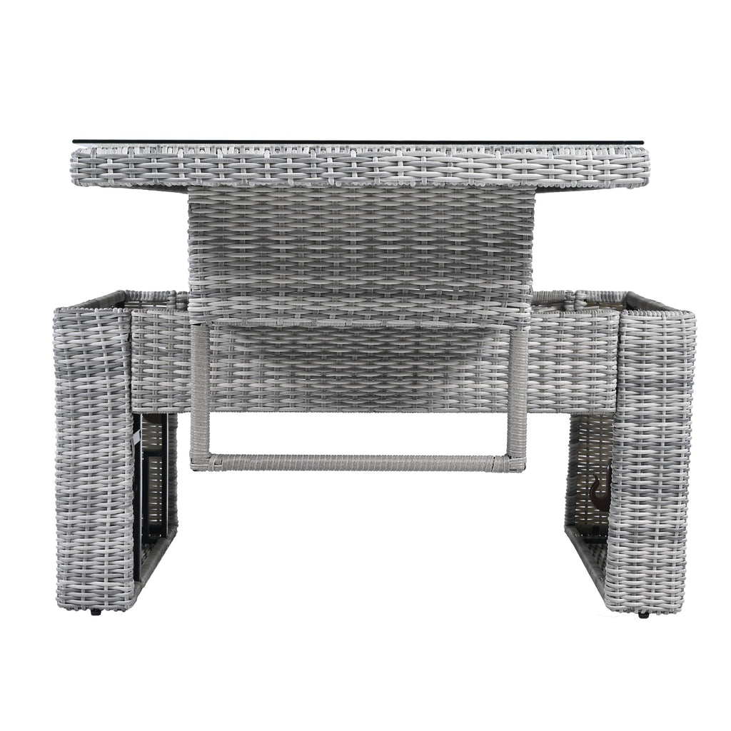 Outdoor Furniture Set Patio Rattan with Recliners and Tables