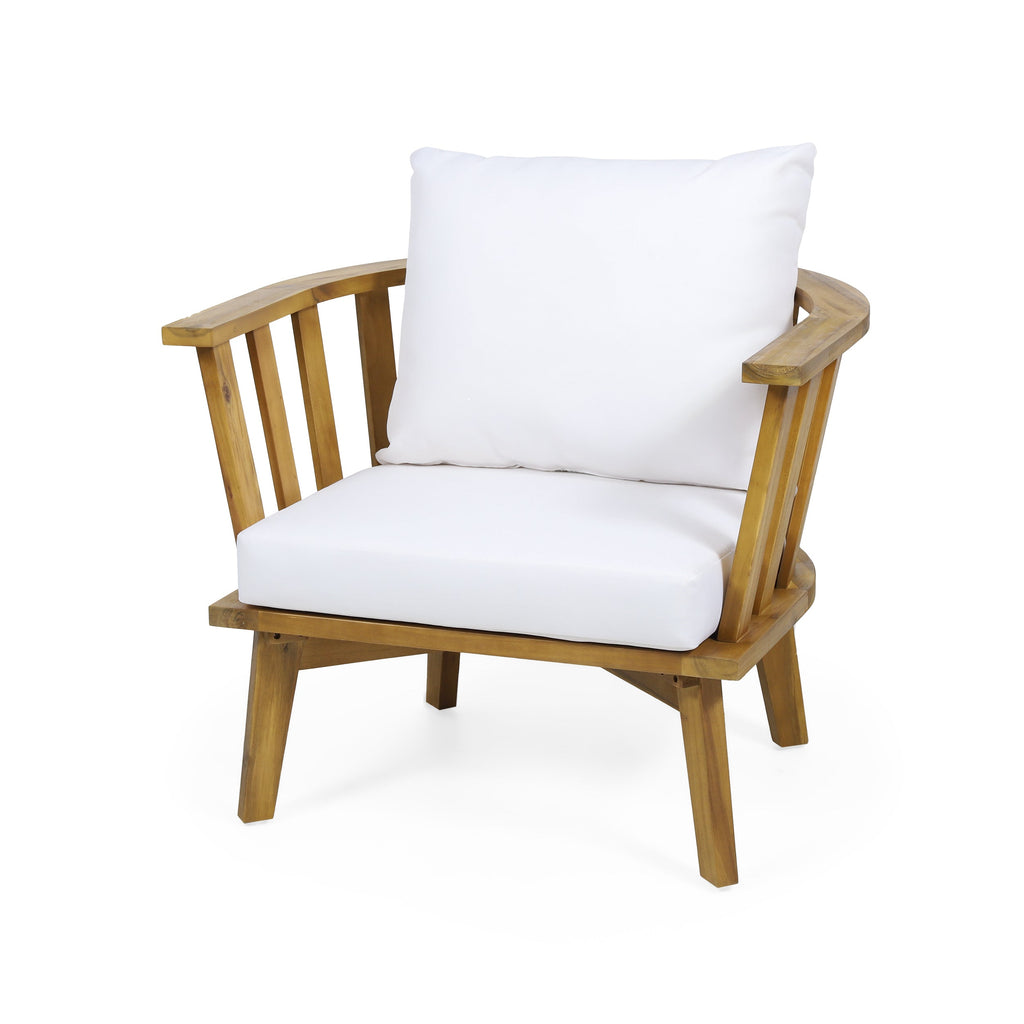 4-Pieces Acacia Wood Patio Furniture Set with Cushions