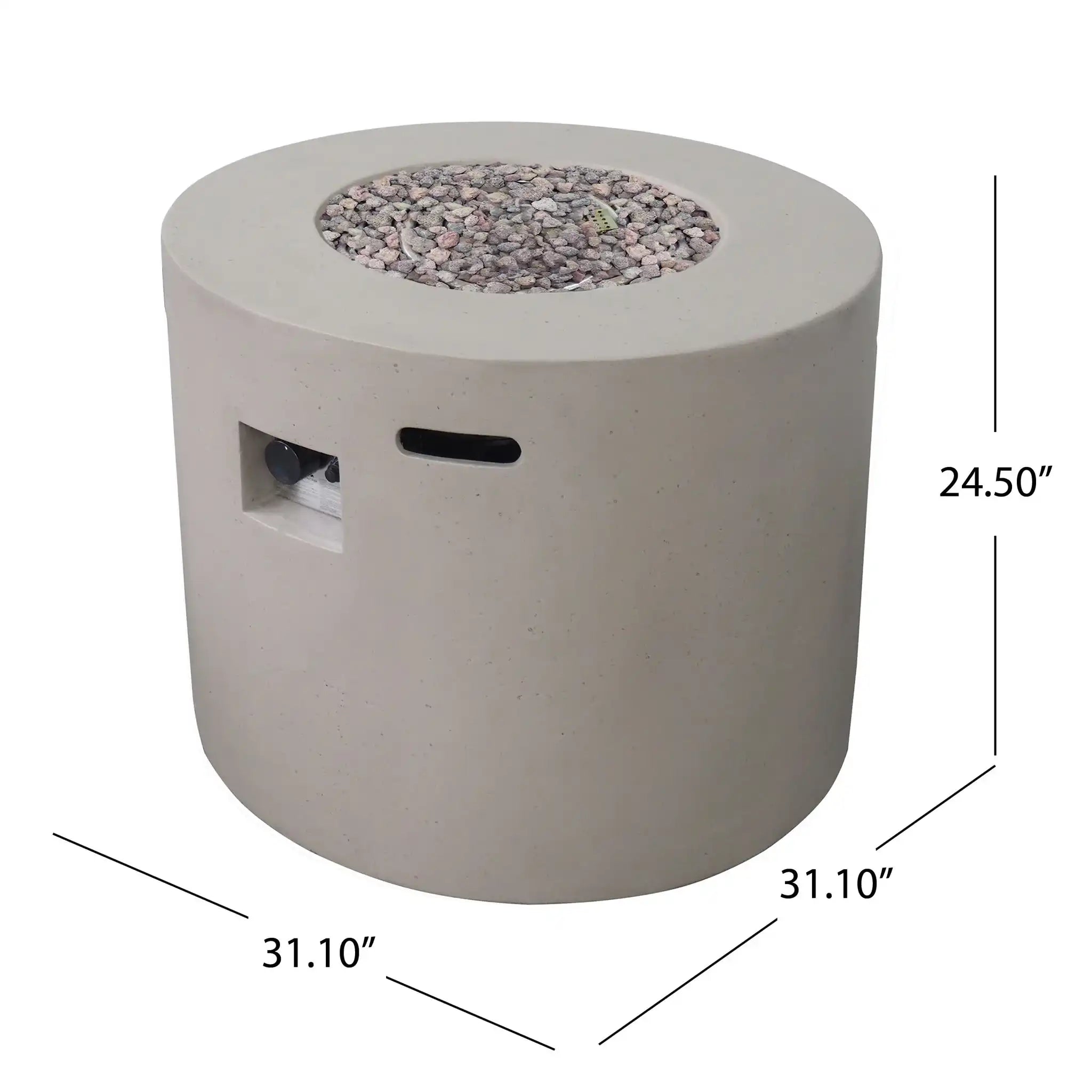Round Iron Fire Pit With 40,000 Btu