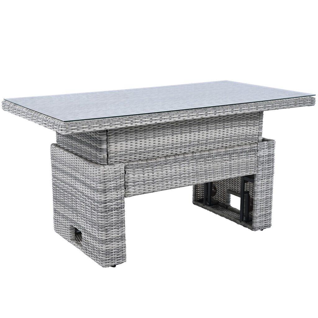 Outdoor Furniture Set Patio Rattan with Recliners and Tables