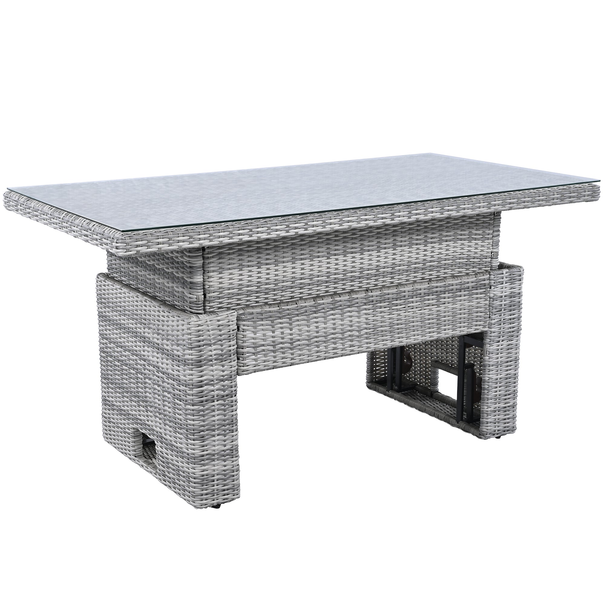 Outdoor Furniture Set Patio Rattan with Recliners and Tables