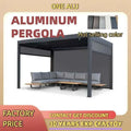 3x4m Motorized Aluminum Pergola - Waterproof Gazebo with LED Lighting & Roller Shutters
