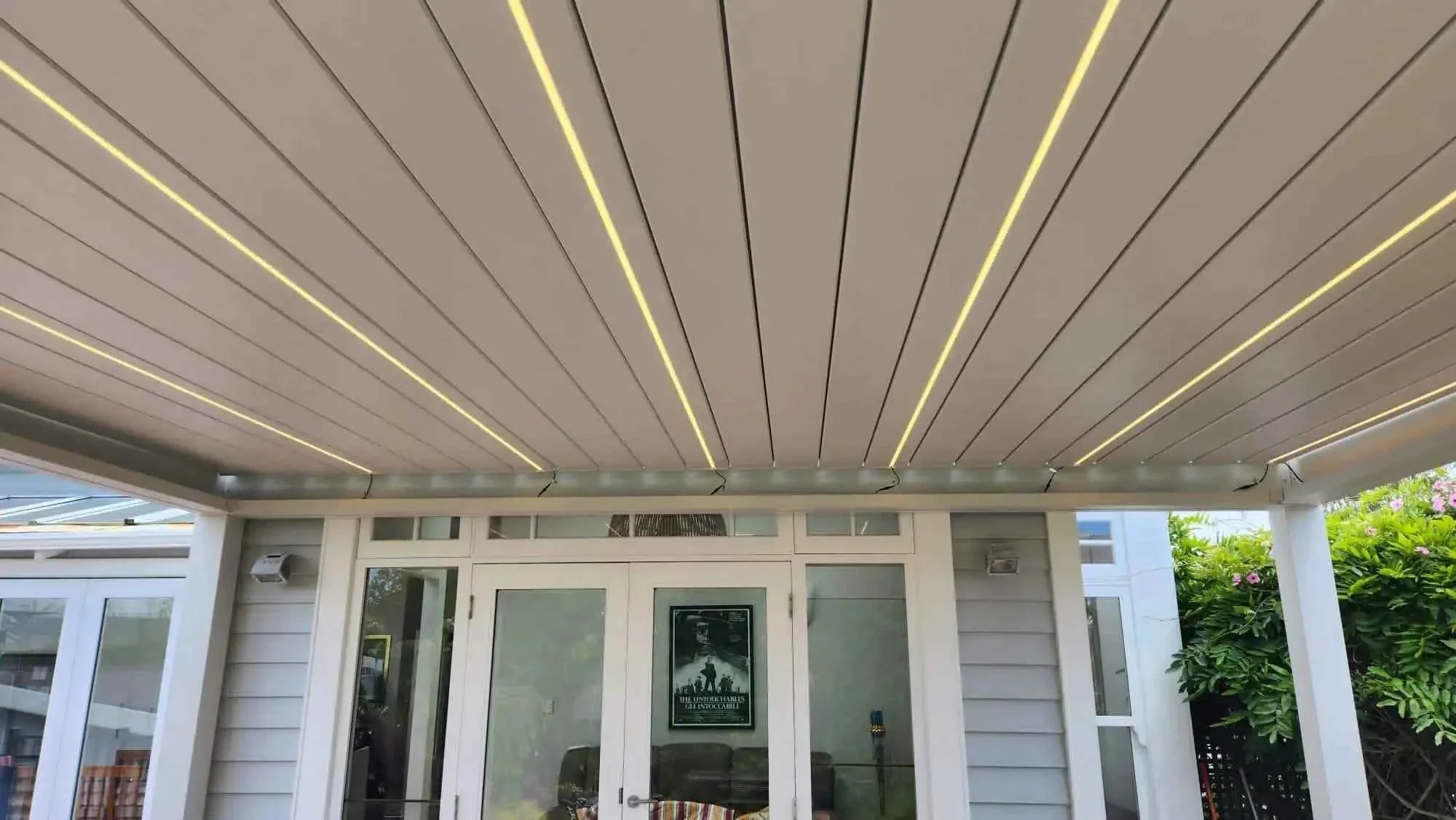 Bioclimatic Motorized Aluminum Pergola - Adjustable Louvered Roof Garden Gazebo