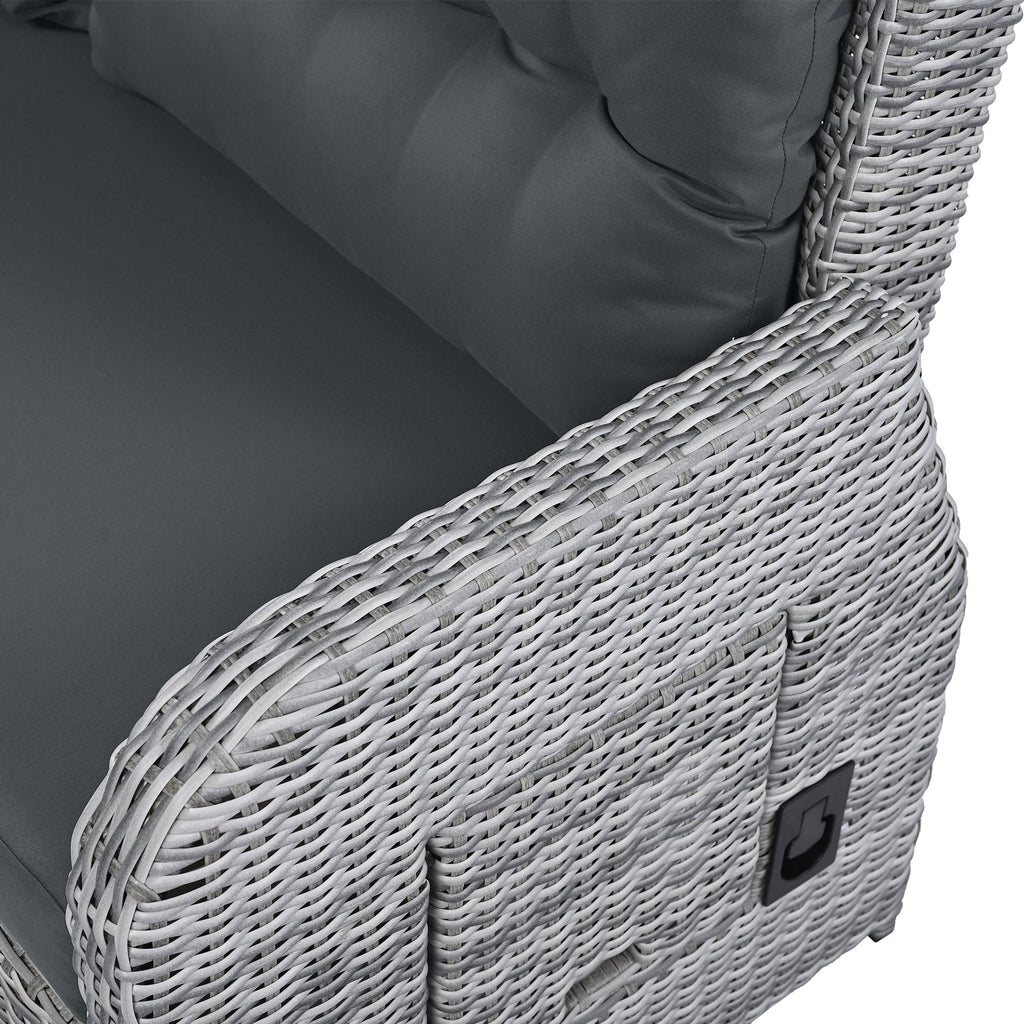 Outdoor Furniture Set Patio Rattan with Recliners and Tables